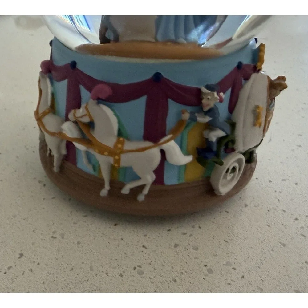 Disney Cinderella Prince Charming Musical Snow Globe Enesco I Love You Truly